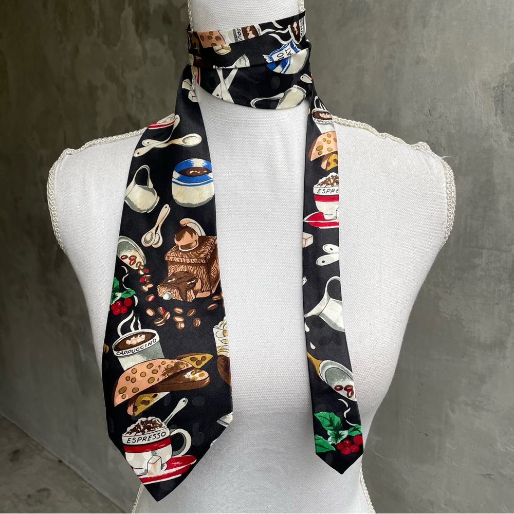 Vintage 90s Coffee Novelty Neck Tie